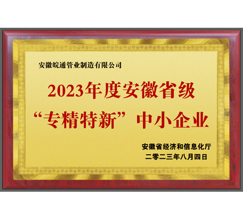 安徽省級“專精特新”中小企業(yè)