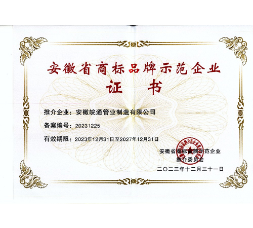 安徽省商標(biāo)品牌示范企業(yè)